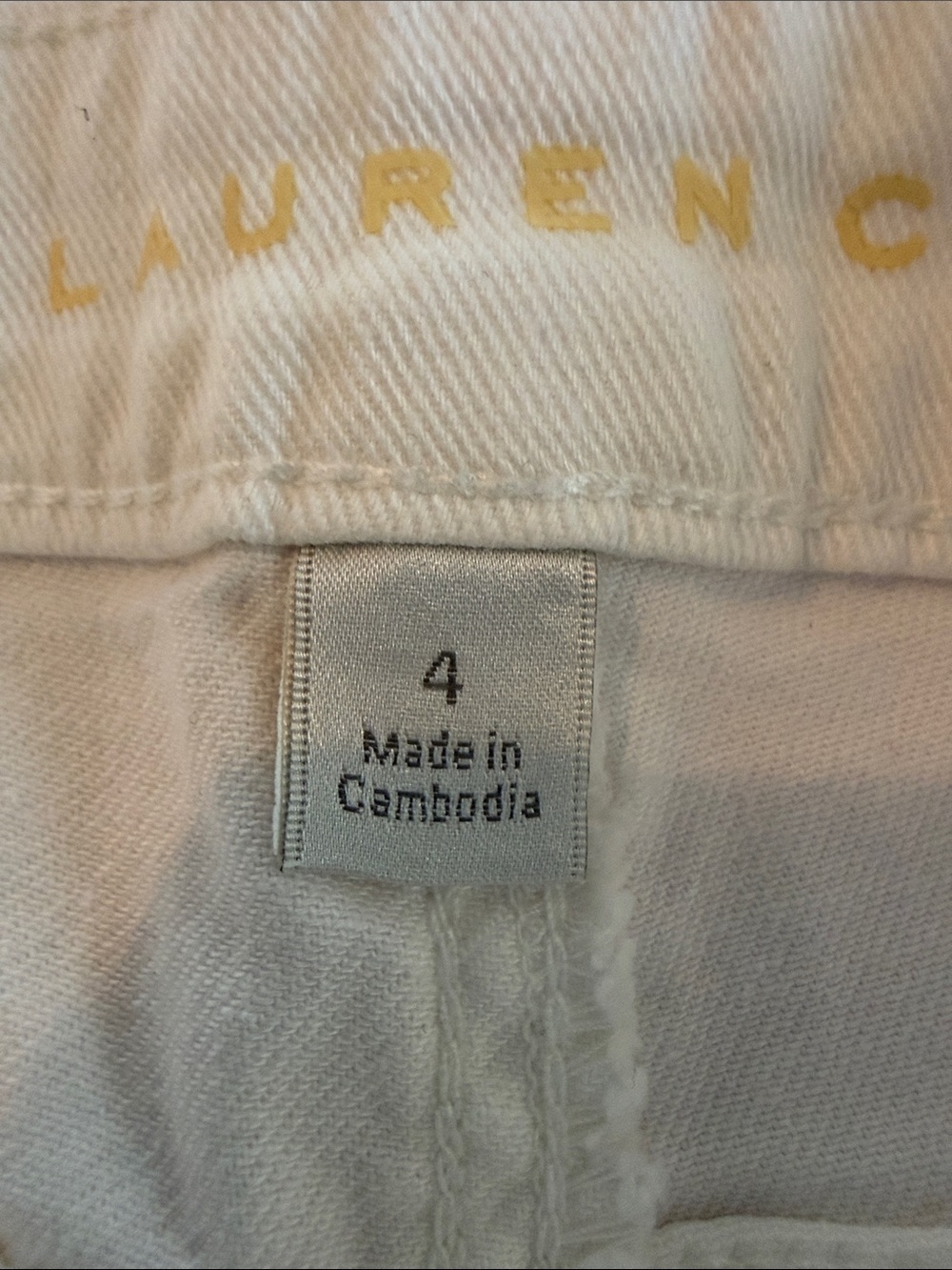 LC Lauren Conrad Cream Denim Frayed Hem Shorts - Picture 2 of 3